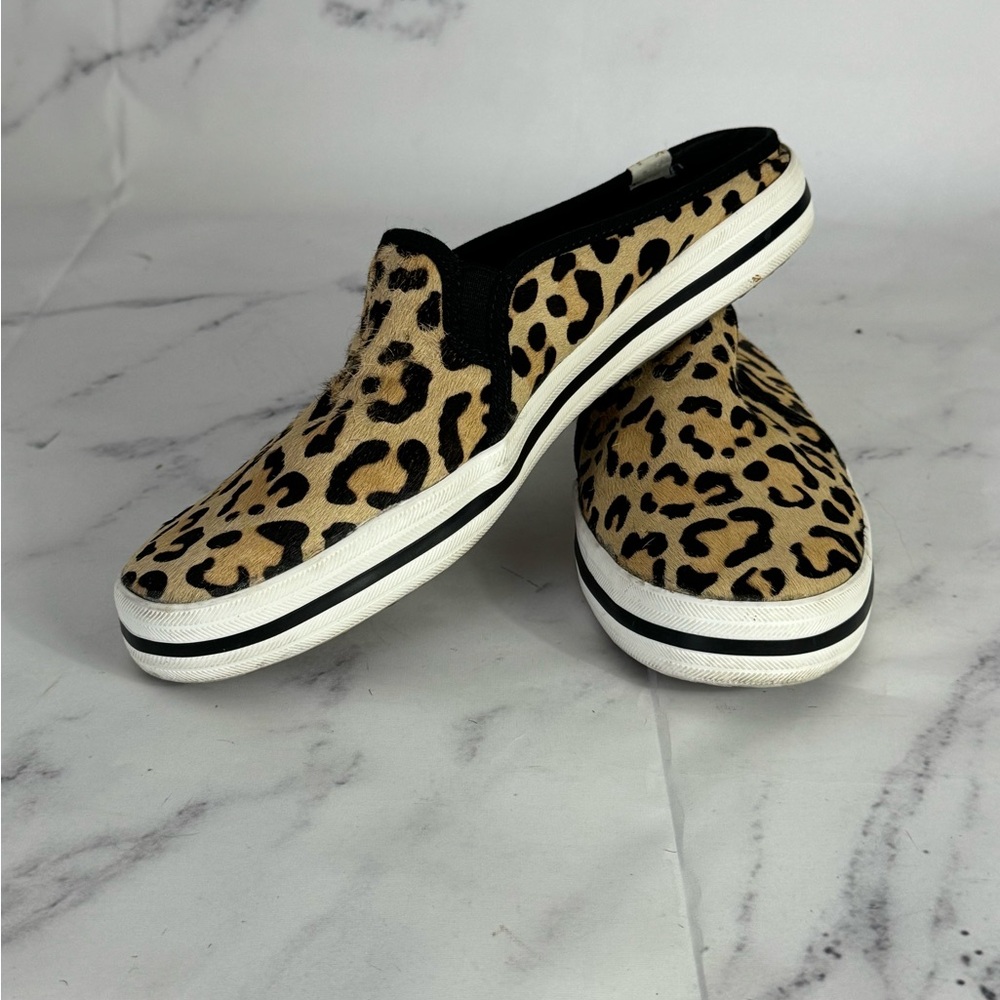 Used Kate Spade Keds Hair Calf Cheetah Slip on Women’s Size 10